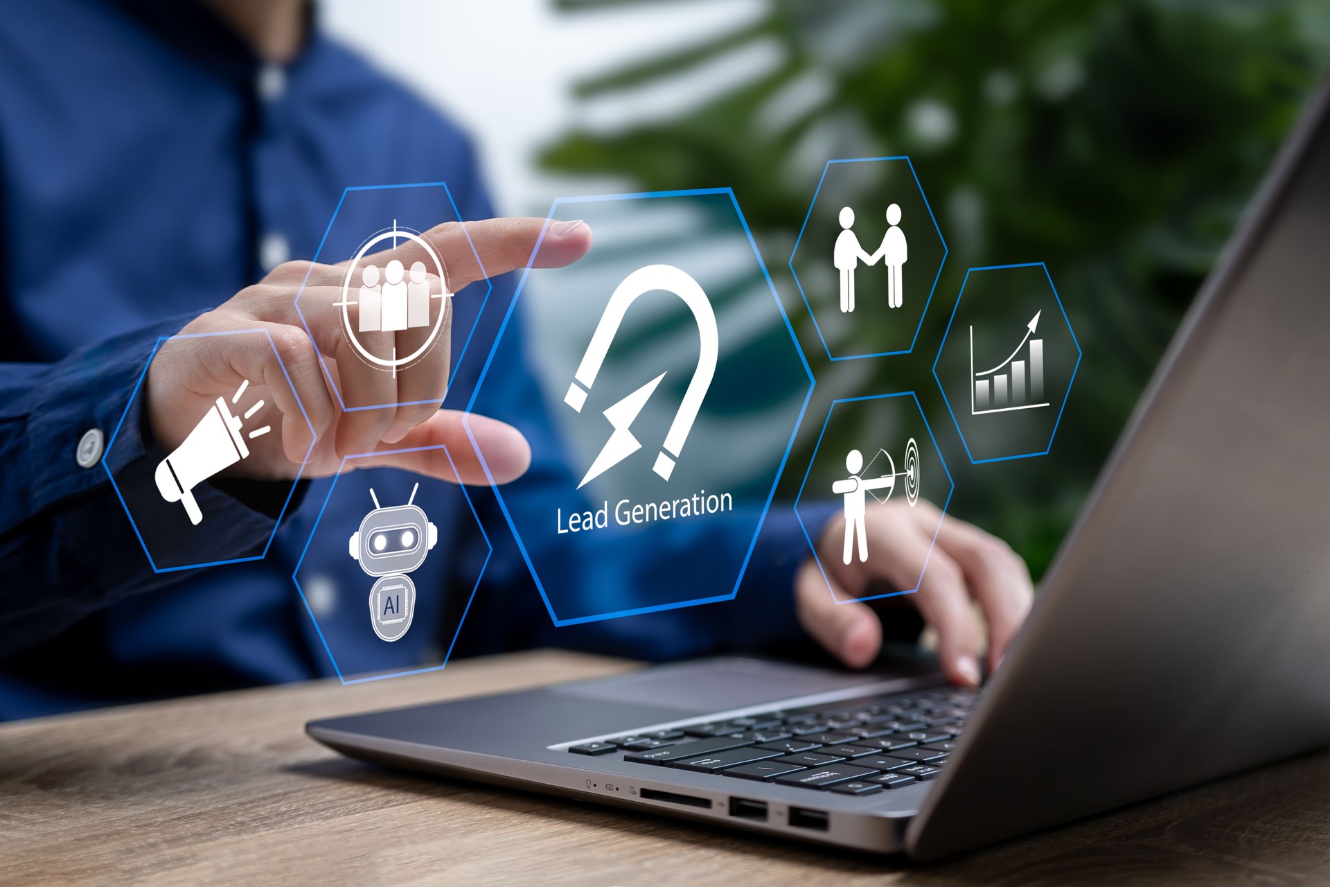 Lead Generation, Digital marketing concept, Businesswomen Finding and identifying customers analysis of financial business marketing strategies, Social network, Retaining employees attracting customer